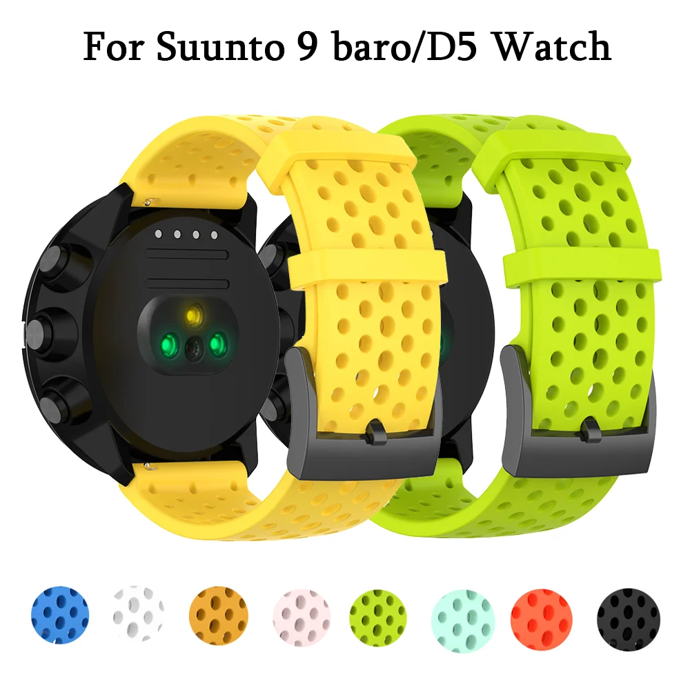 Silikon-Armband für Suunto Spartan Sport Wrist HR für Suunto 9/9 Baro/Suunto7/D5 Uhr 24 mm Ersatzarmband