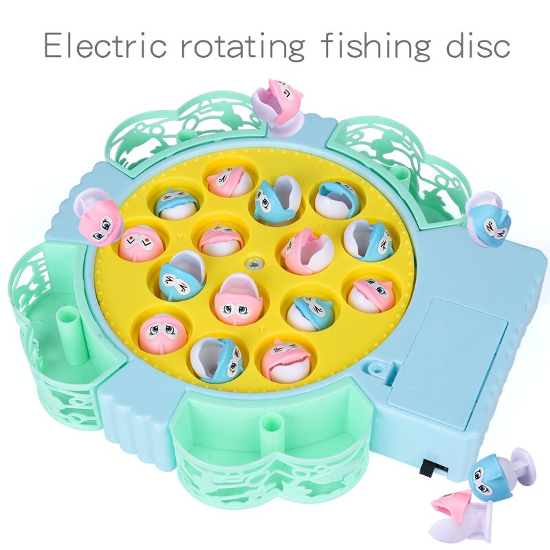 Børn fiskeri elektrisk drejebord legetøj magnetisk udendørs sportslegetøj forældre barn interaktion hånd øje koordination legetøj