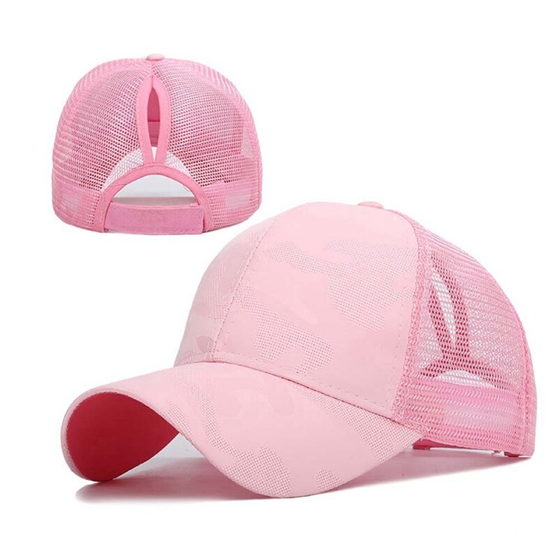 Paardenstaart tennispet dames meisje verstelbare ademende zomer effen snapback katoenen hoeden casual sportpetten: 1