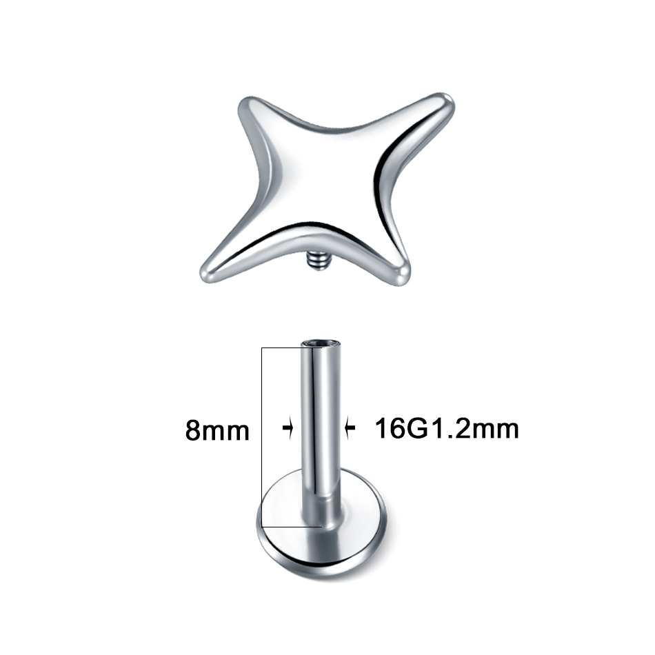 1 pieza de pluma de araña labio Monroe Studs Labret Piercing 16G CZ flor cartílago de la oreja Tragus Daith lóbulo Piercing pendiente para mujeres y hombres