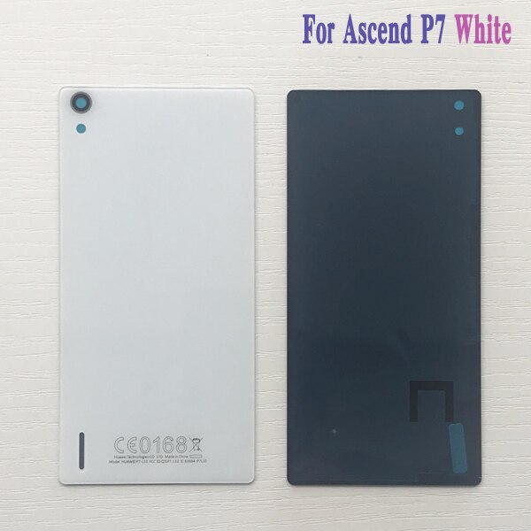 Voor Huawei Ascend P7 P7-L10 P7-L00 P7-L05 Terug Behuizing Batterij Cover Deur Achter Cover Glas Met Lijm: White