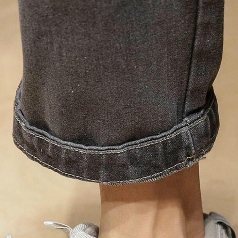 Raka jeans för män plus-size 5xl hål i japansk stil slitna hiphop snygga patchwork lösa byxor herr all-match chic