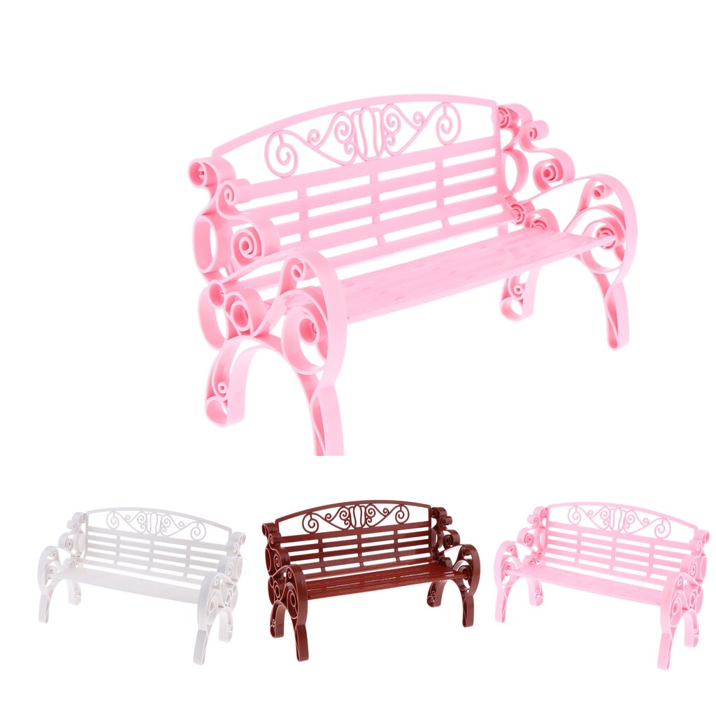 Dollhouse Miniature Furniture Garden Park Bench, 1:6 Scale Dollhouse Furnishings