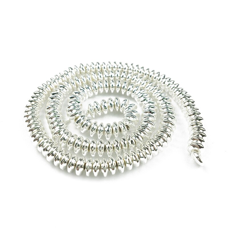 Owalne poszycie hematyt koraliki Silvers różowe złoto płaskie okrągły element dystansowy luźny koralik 4 6 8mm bransoletka wisiorek do tworzenia biżuterii DIY: Platinum Color / 6mm 135Pcs 1Strand