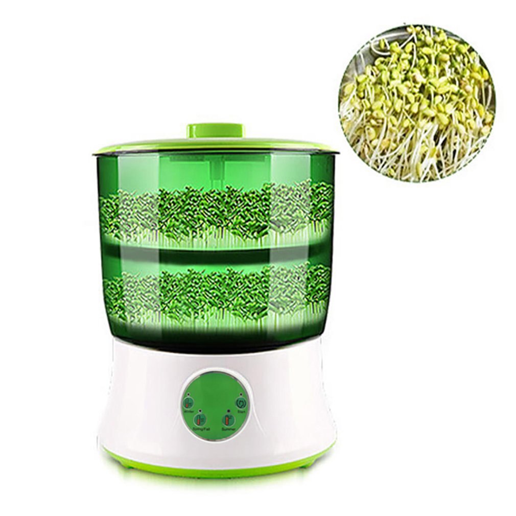 Digitalt hjem diy bønnespirer maker 2 lag automatisk elektrisk spire frø grøntsag frøplante vækst spand biolomix