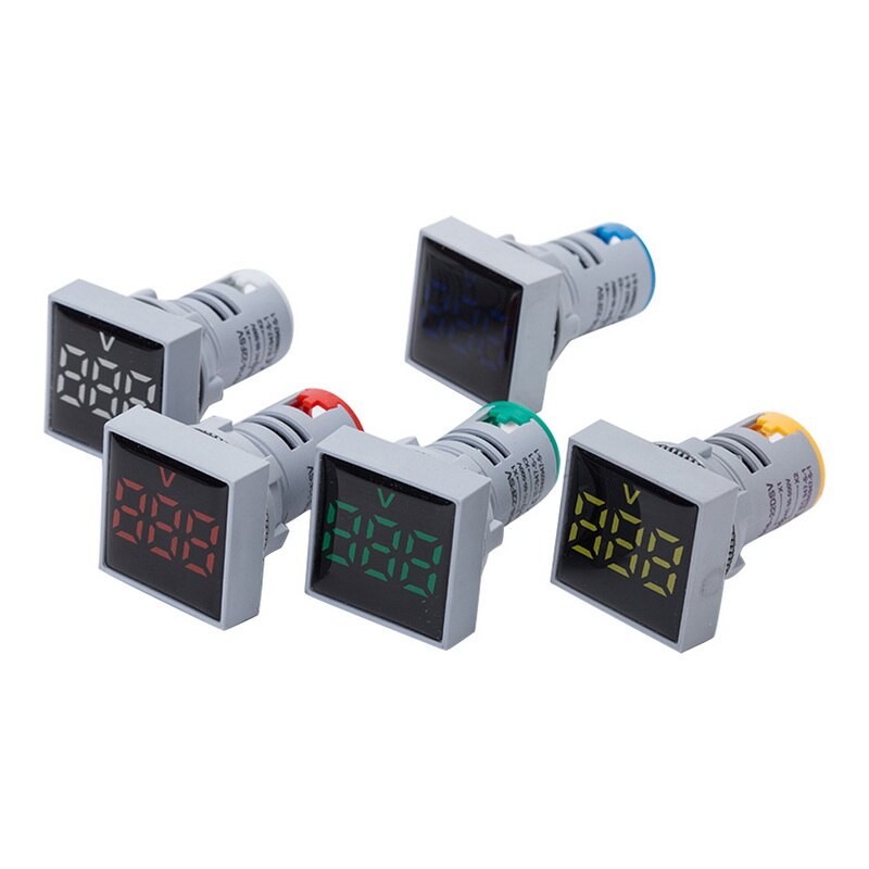 LED Display Voltmeter 22mm Square 12-500V Tester Meter Monitor LED Indicator Lamp Light Display DIY