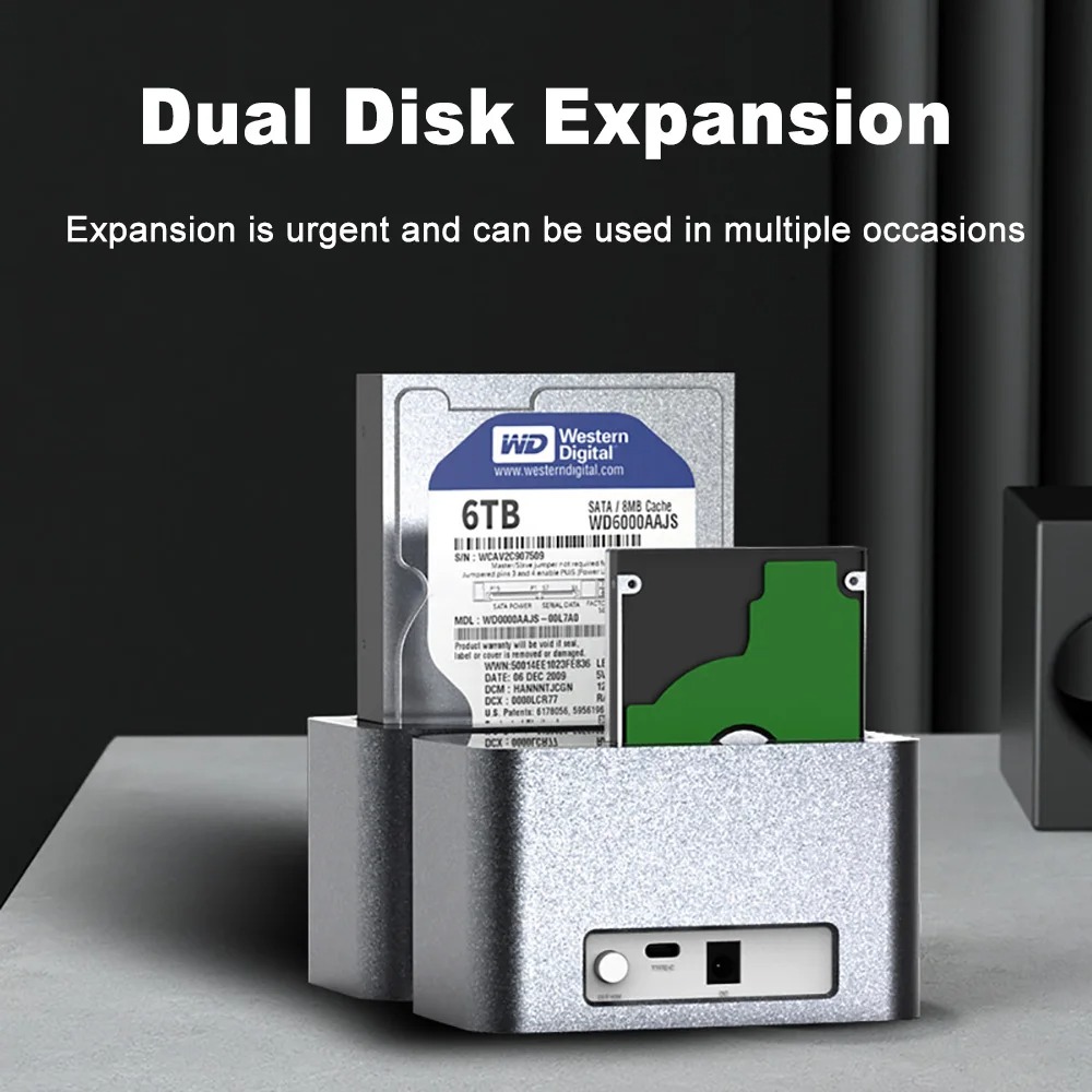 HDD Docking Station SATA to USB 3.0 Adapter for 2.5/3.5 SSD External Hard Drive Enclosure HDD Base Enclosure With Power Adapter