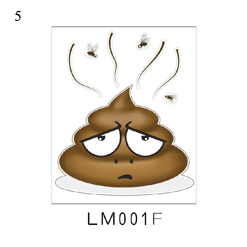 Wall Sticker Vinyl Decals Toilet Stickers Cute Poo Home Decoration Poster: LM001F