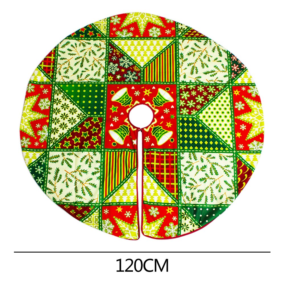 120/122cm juletræ nederdel snefnug plaid mønster træ forklæde rundt tæppe xmas gulv matornaments base hjem fest dekoration: Lysegul