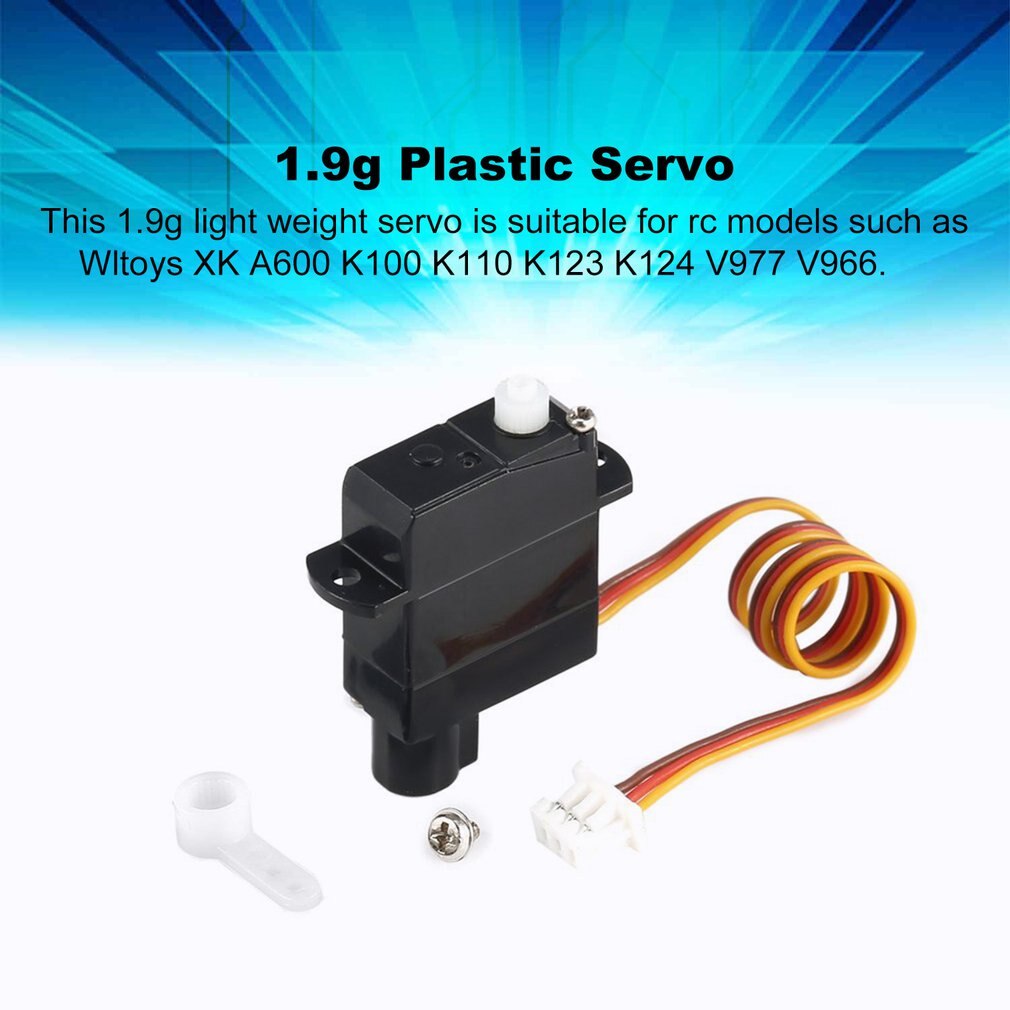 1.9G Plastic Servo Voor Wltoys Xk A600 K100 K110 K123 K124 V977 V966 Rc Helicopter Vliegtuig Deel Accessoires