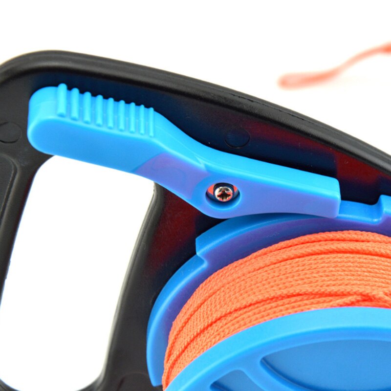 150 FT Scuba Diving Reel Spool Finger Line Retractable Reels with Handle Stopper for Snorkeling Underwater Water Sports Gear