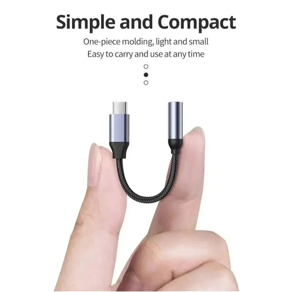 Høyytelses type c  til 3.5mm lydadapterkabel med innebygd dac digital dekoder universell usb c  til 3.5mm jack-omformer