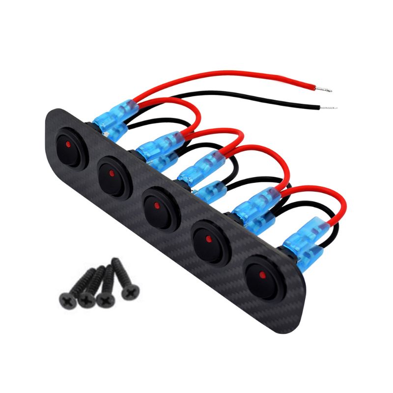 ON-OFF Toggle Switching Control Panel with Digital Voltmeter 2 USB Charger 12V for Car Marine Boat: R