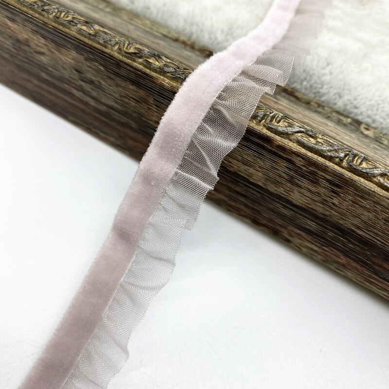 1 stocznia 15mm aksamitna elastyczna opaska do włosów gumowa koronka obszywka do szycia ręcznie wstążka DIY: Pastel Pink