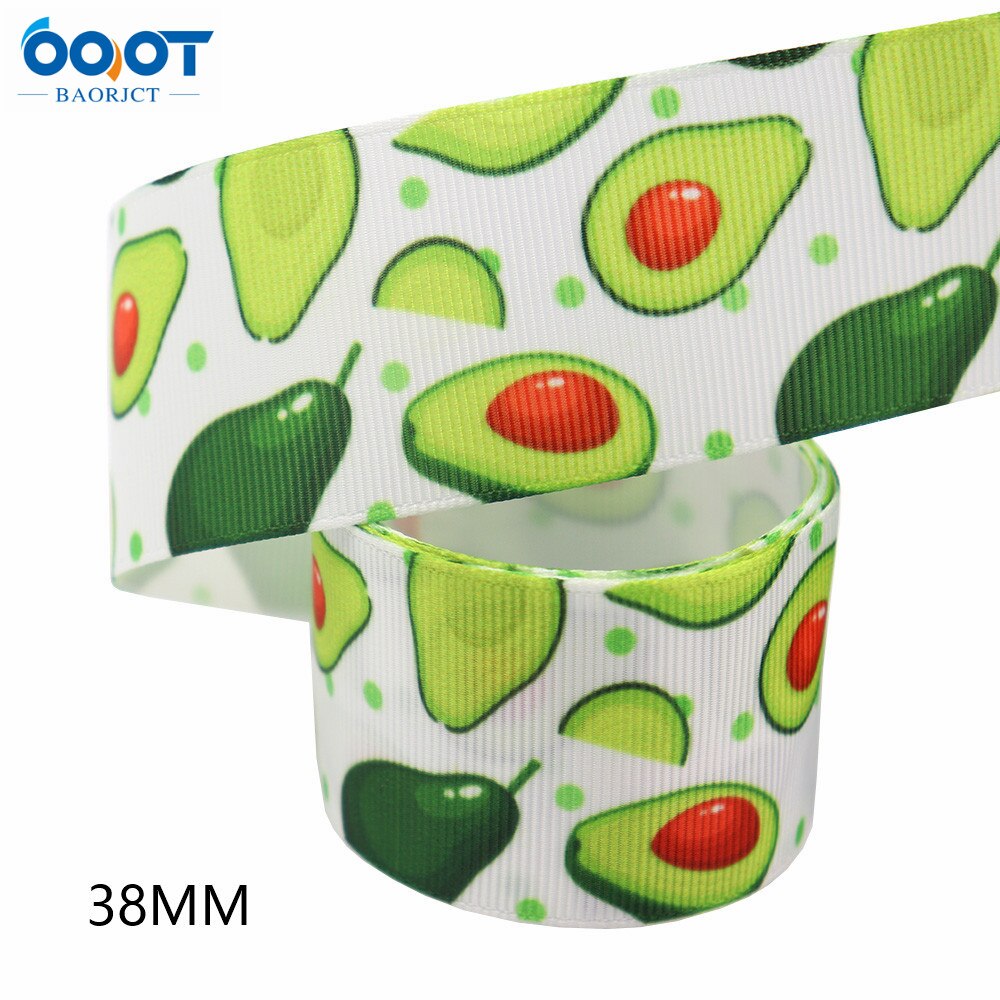 38Mm 10Yards M-21610-789 Fruit Serie Thermische Overdracht Gedrukt Grosgrain Linten, Boog Cap Diy Party Verpakking Materialen: M-21610-790