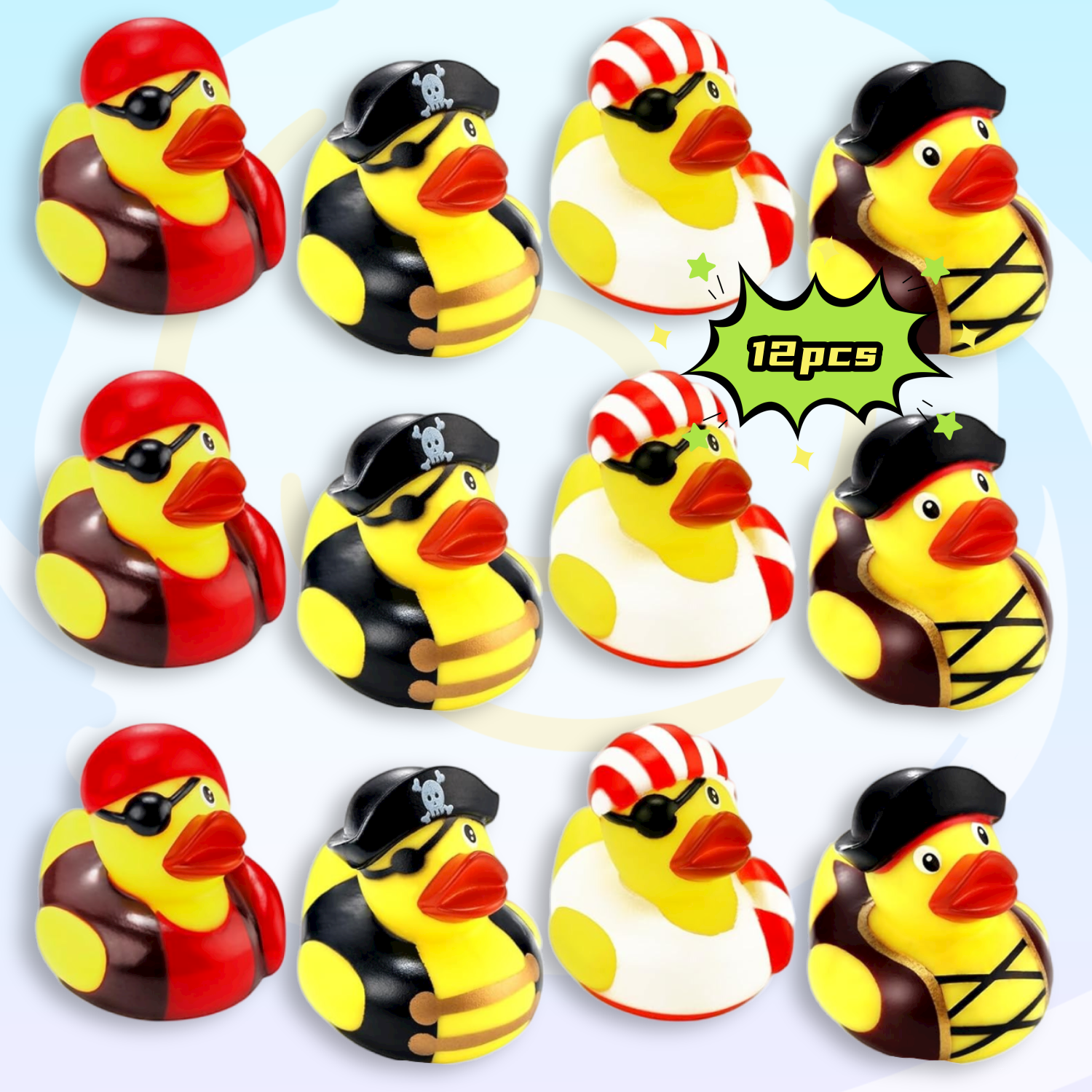 12pçs patos de borracha para banheira, brinquedos para piscina, patos mallard/patos patrióticos/pato de formatura/patos piratas/pato de borracha estilo mix, presentes fofos: Vermelho