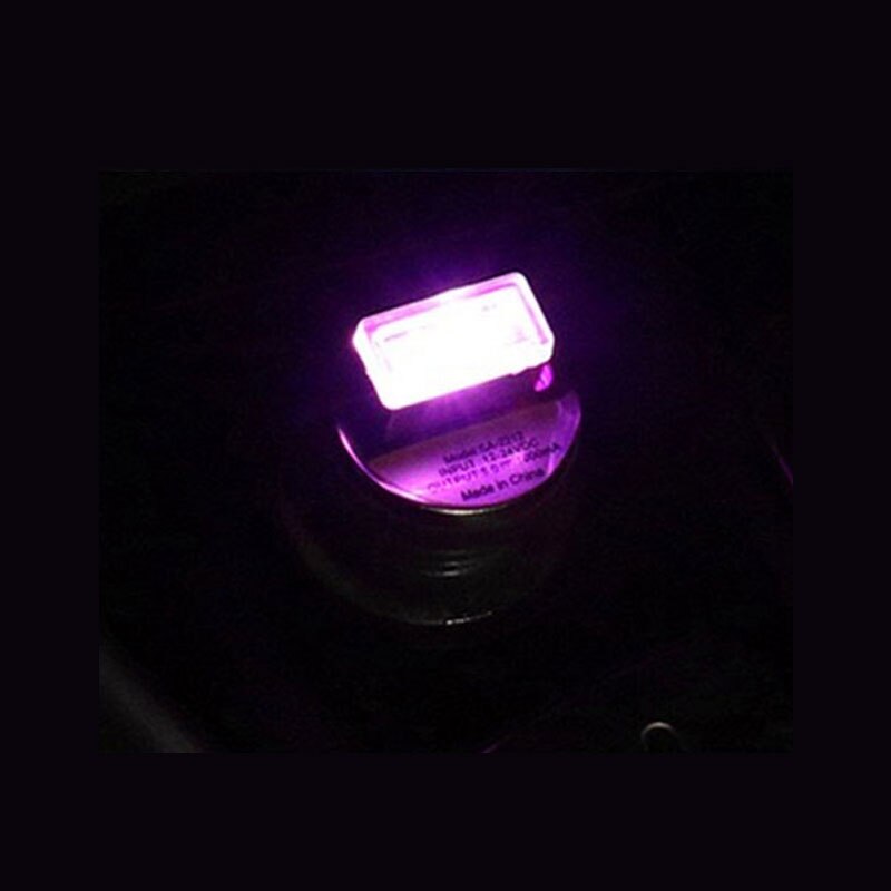 2 stk bil usb lille lys ledet atmosfære lampe modificeret belysning indretning til tesla model 3 x s bil tilbehør: Lilla