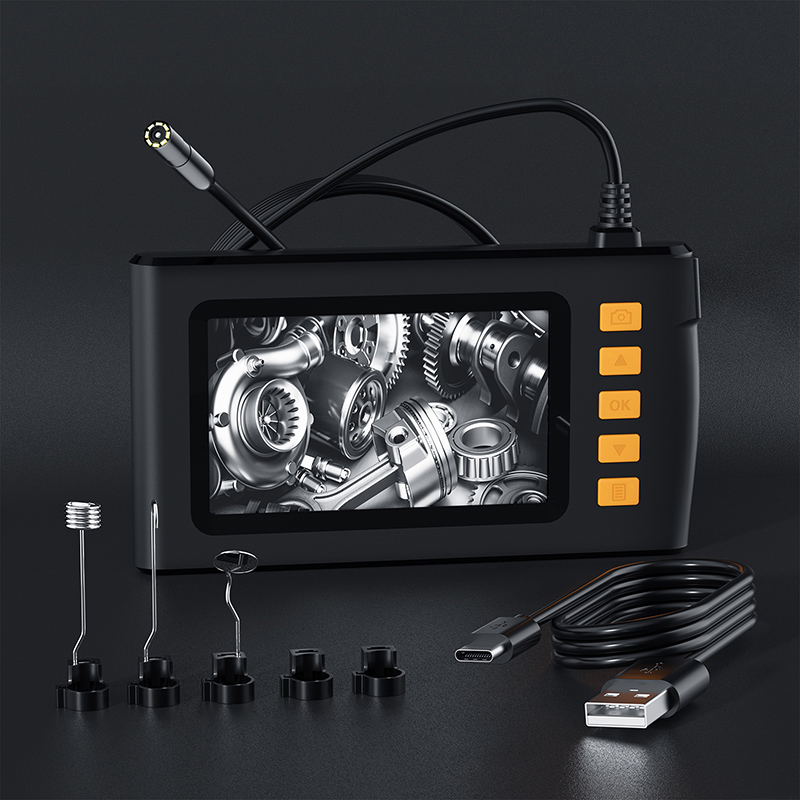 Endoscopio Industrial de lente única y doble, boroscopio Digital de 1080P, cámara de alcantarillado impermeable IP67 de 8mm con LCD de 4,3 pulgadas y 8 LED ajustables