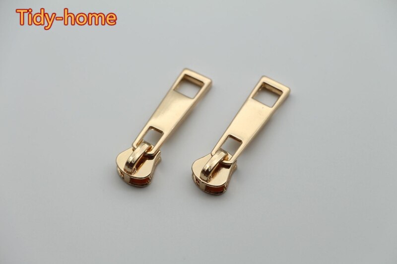 10Pcs Hight Grade Dikker Geen 5 Hars Rits Sliders Rits Trekkers Rits Hoofd Reparatie Rits Slider Voor Jas reparatie Kit: Light Gold