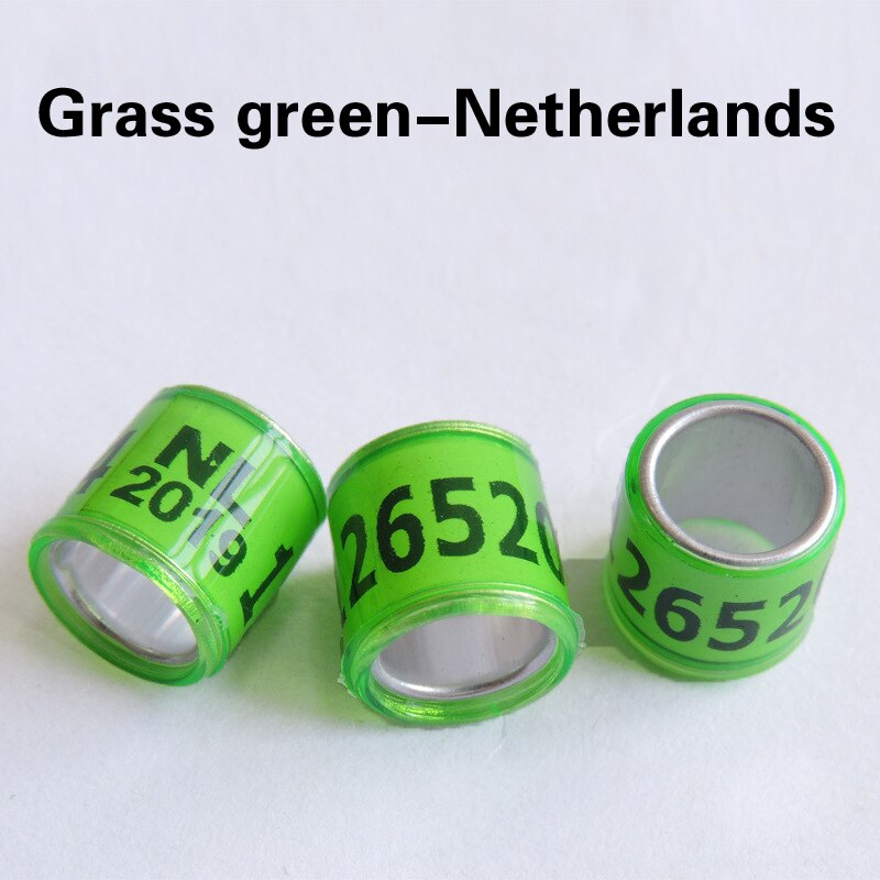 20PCS Bird Parrot Racing Pigeon Leg Foot Rings Digital Bird Foot Ring Supplies Accessories Durable Bird Training Tools: grass green NL