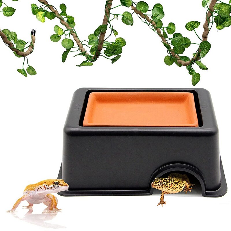 Reptile Hideout Box,Sink Humidifier Gecko Hide Hut Cave Accessories For Small Snake Spiders Frog Turtles Lizards: Default Title