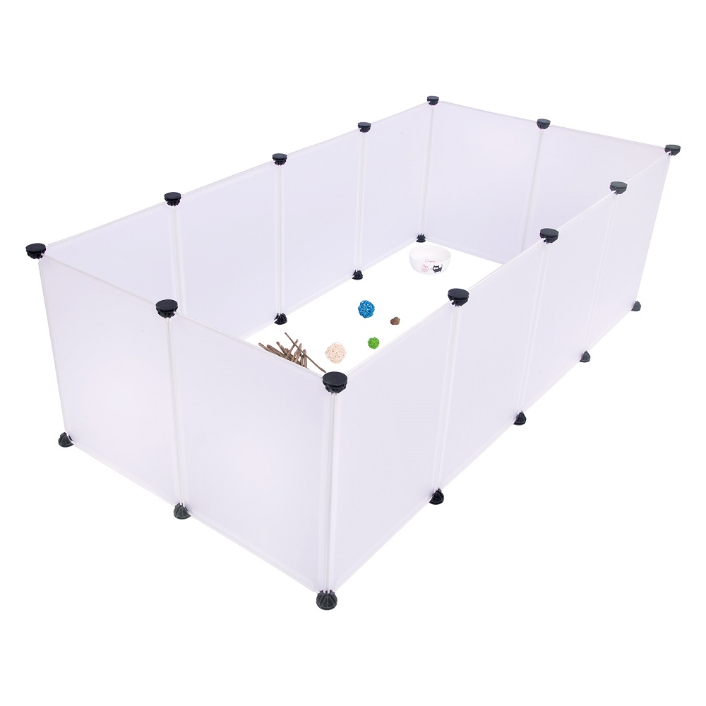 White Indoor DIY Playpen Exercise Training for Small Animals Puppy Rabbits Bunnies Kittens Cat Dog Pet Fence