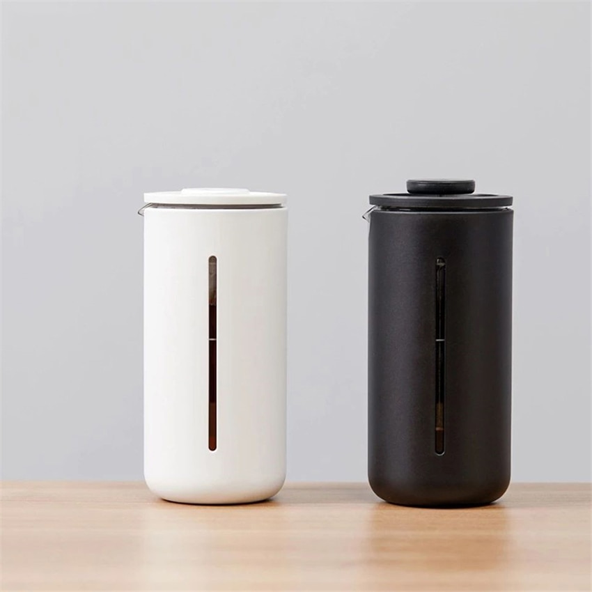 Fransk press kaffe / te bryggare kaffekanna kaffebryggare vattenkokare 450ml glas termos i rostfritt stål för kaffedrycker