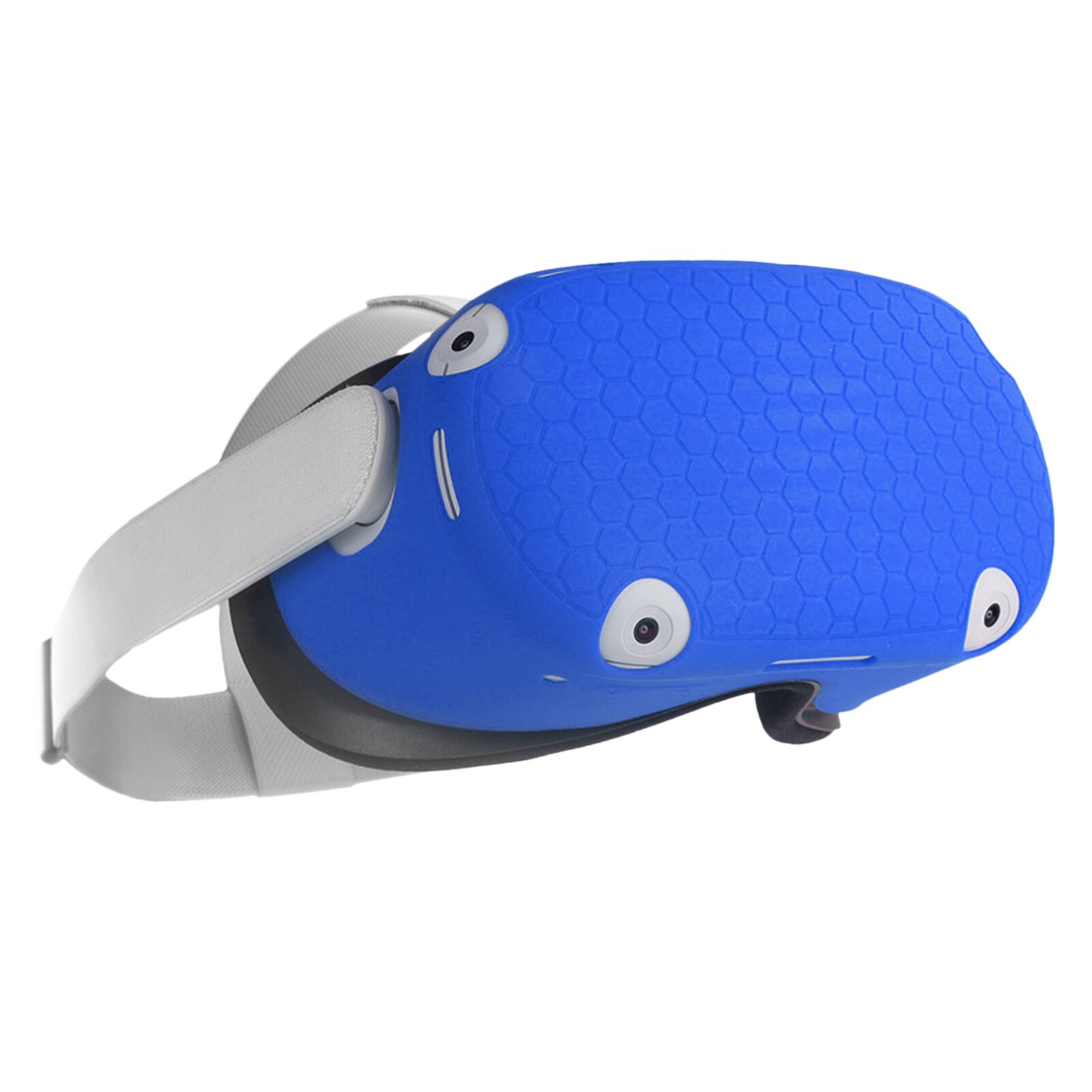 Custodia protettiva per cuffie VR custodia protettiva in Silicone morbido antipolvere custodia facile da installare accessori da gioco solidi per Oculus Quest 2: Blue