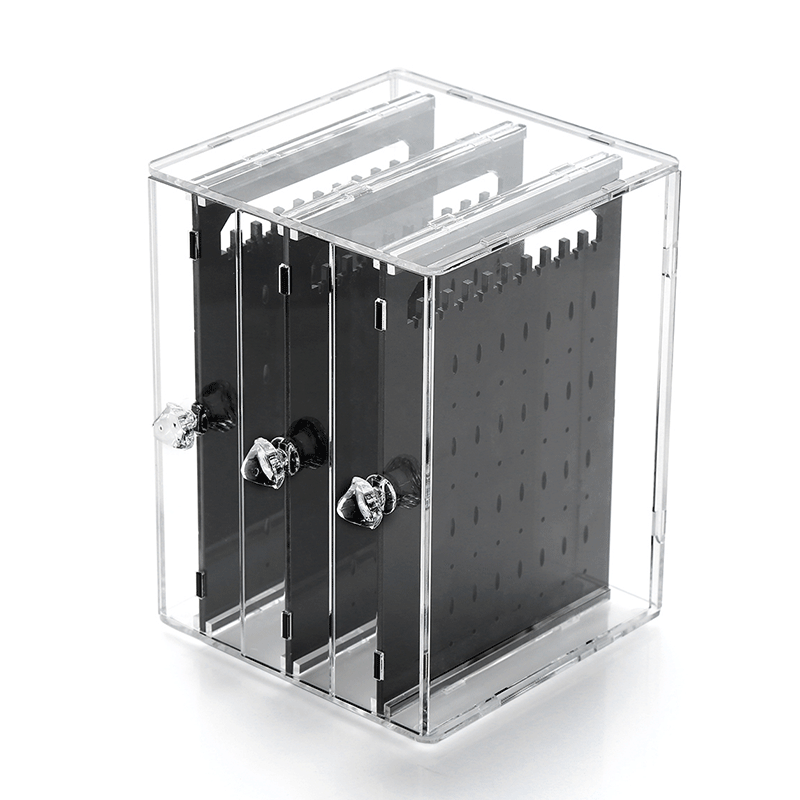 boucle d'oreille bijoux boîte de rangement maison bureau boucles d'oreilles bijoux collier étagère de rangement multicouche boîte à bijoux porte-bijoux: B