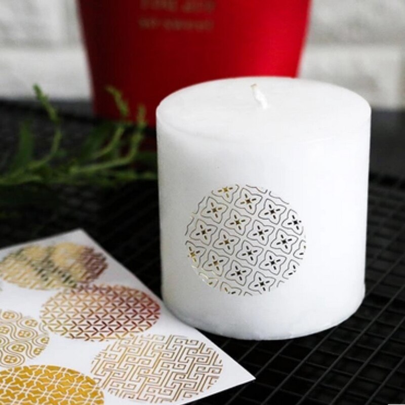 90pcs/lot Diameter 4cm Round Foil Gold Seal Sticker Transparent Pattern Series DIY Multifunction Label Baking Sticker