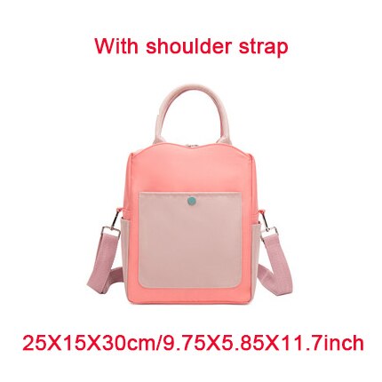 High Capacity Lunch Bag Women Picnic Food Thermal Pouch Waterproof Student Bring Meals Cooler Storage Handbag Accessories Items: A Coral Red L