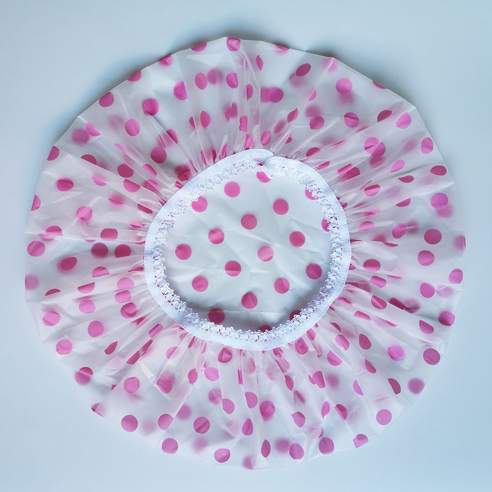 Gorros de ducha impermeables de lunares reutilizables, cubierta elástica de EVA para el cabello, para salón de belleza, Color aleatorio, 10 Uds.