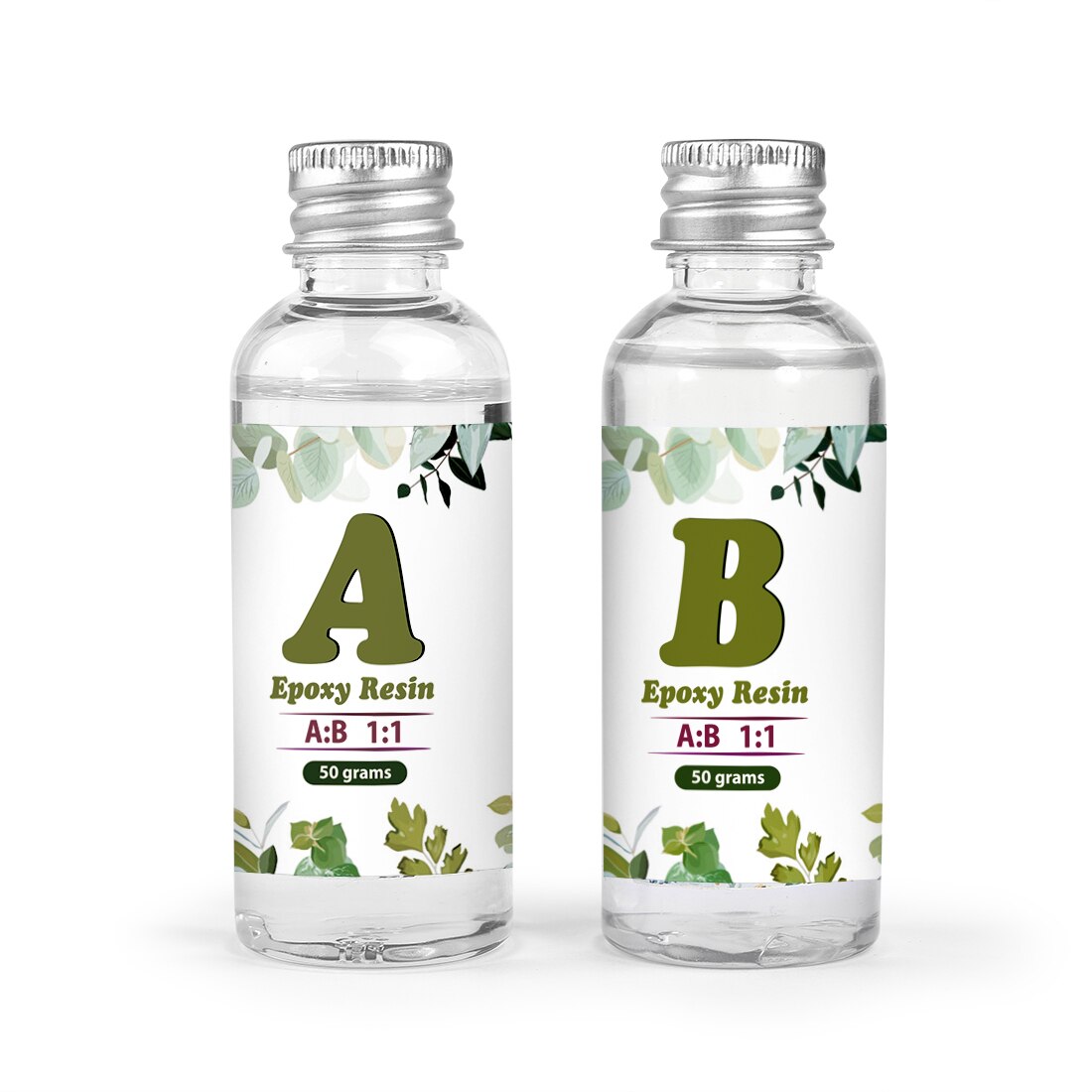 AB Epoxy Resin Complete Kit High Adhesive Glue Crystal Clear Hardener DIY Supplies Art Casting Resin Jewelry Making Accessories: A50g-B50g