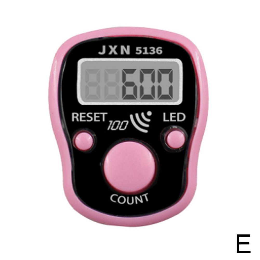 1 Stuks Elektronische Lichtgevende Digitale Vinger Tally Teller Hand Gehouden Breien Rij Teller Clicker Mini Lcd Punt Marker Teller: Black
