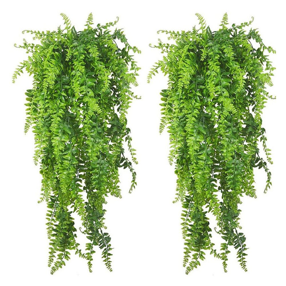 2 Sets Reptiel Raising Doos Plant Vine Simulatie Plant Rotan Plant Decor Groen: Default Title