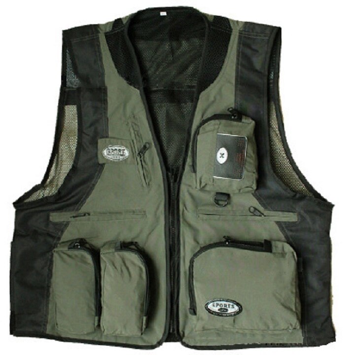 Par udendørs fiskevest fotografering vest multi-pocket overalls mænd og kvinder fiskevest elsker ærmeløs jakke: Grøn / Xl