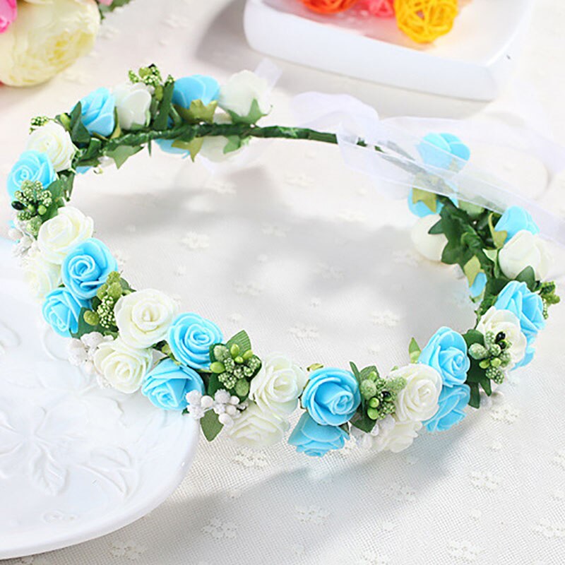 1 Uds. Corona de boda flores artificiales para el cabello accesorios de niñas nupciales coronas de flores decorativas