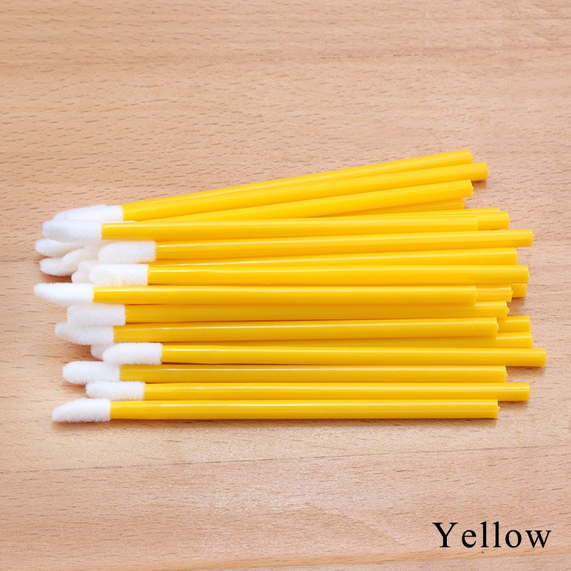 50/100/150Pcs Wimperborstels Wegwerp Lip Borstel Cilia Remover Wimper Extension Accessoires Levert Cosmetica Makeup Tools: Yellow 50pcs