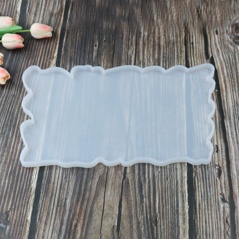 Bandeja de silicona hecha a mano para fruta, Base de alfombrilla para mesa, bandeja de té, moldes de posavasos, decoración, bamboleante, suministros de Arte de resina epoxi: square tray mould
