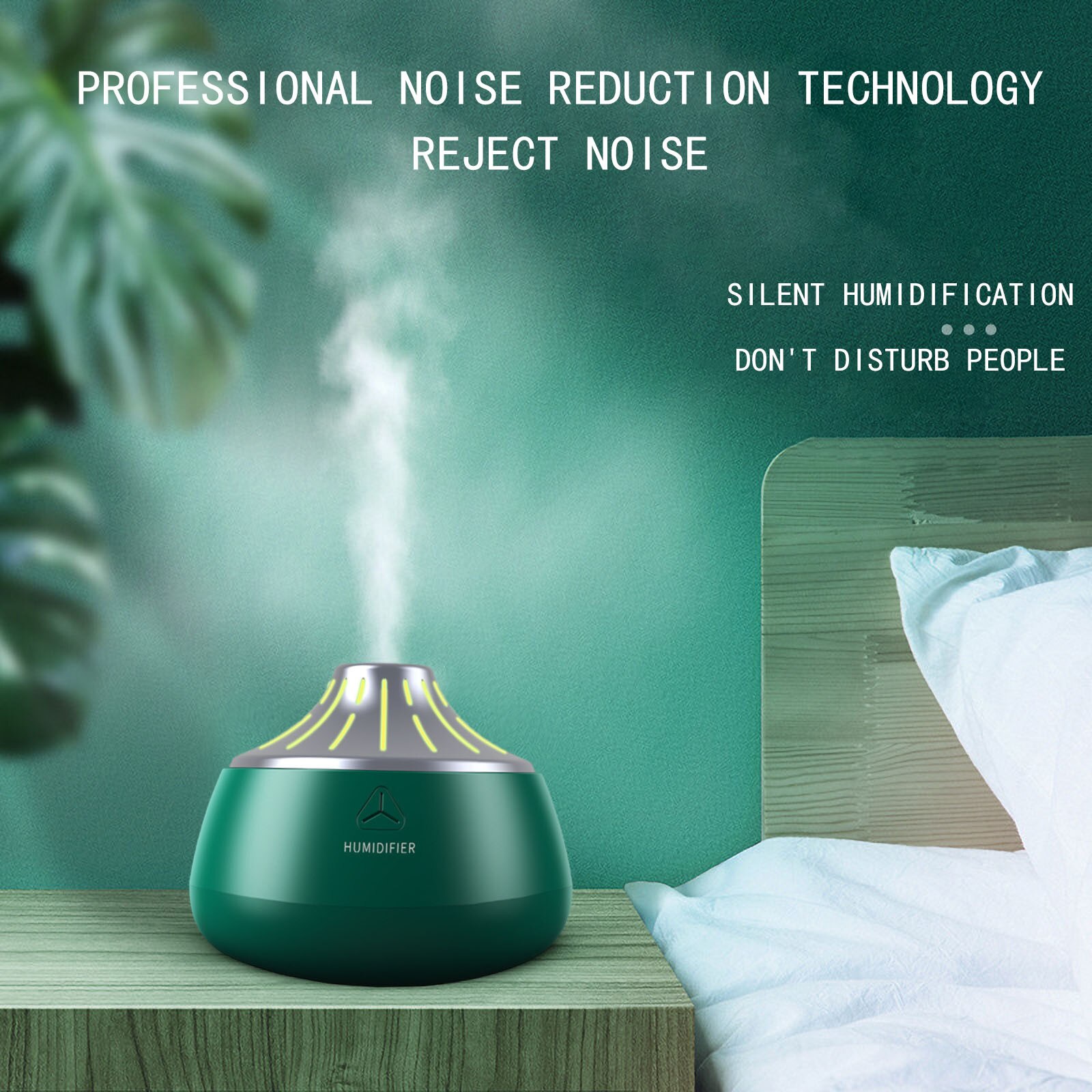 Humidificador de aire eléctrico, difusor de aceites esenciales ultrasónico de grano de madera, minigenerador de niebla Usb para el hogar, luz Led, 4 #