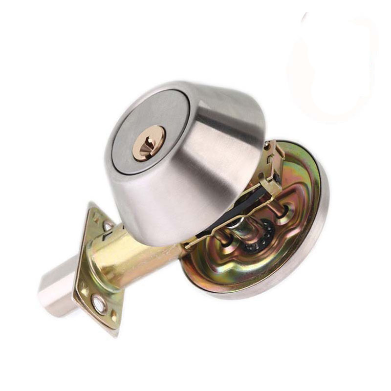 Home Door Locking Security Single Cylinder Deadbolt Lock Silver Tone