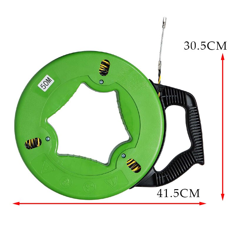 30/40/50M 4.5mm fibre de verre poisson bande bobine extracteur Conduit Conduit fil de traction vert Non conducteur rapide fil extracteur