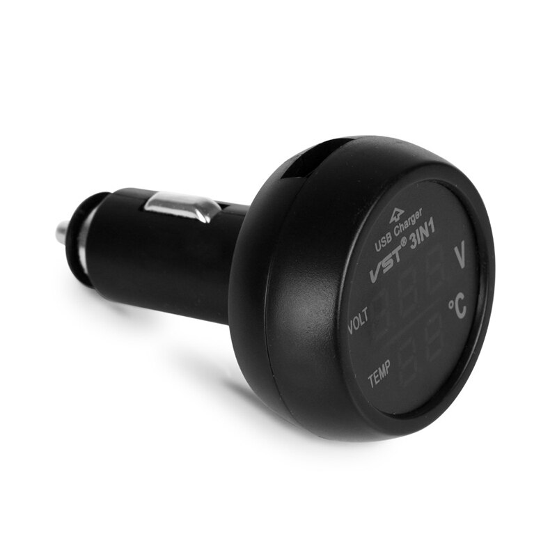 Universele 12V 24V Auto Volt Meter Auto Led Digitale Voltmeter Gauge Thermometer Usb Charger Voltmeter Sigarettenaansteker
