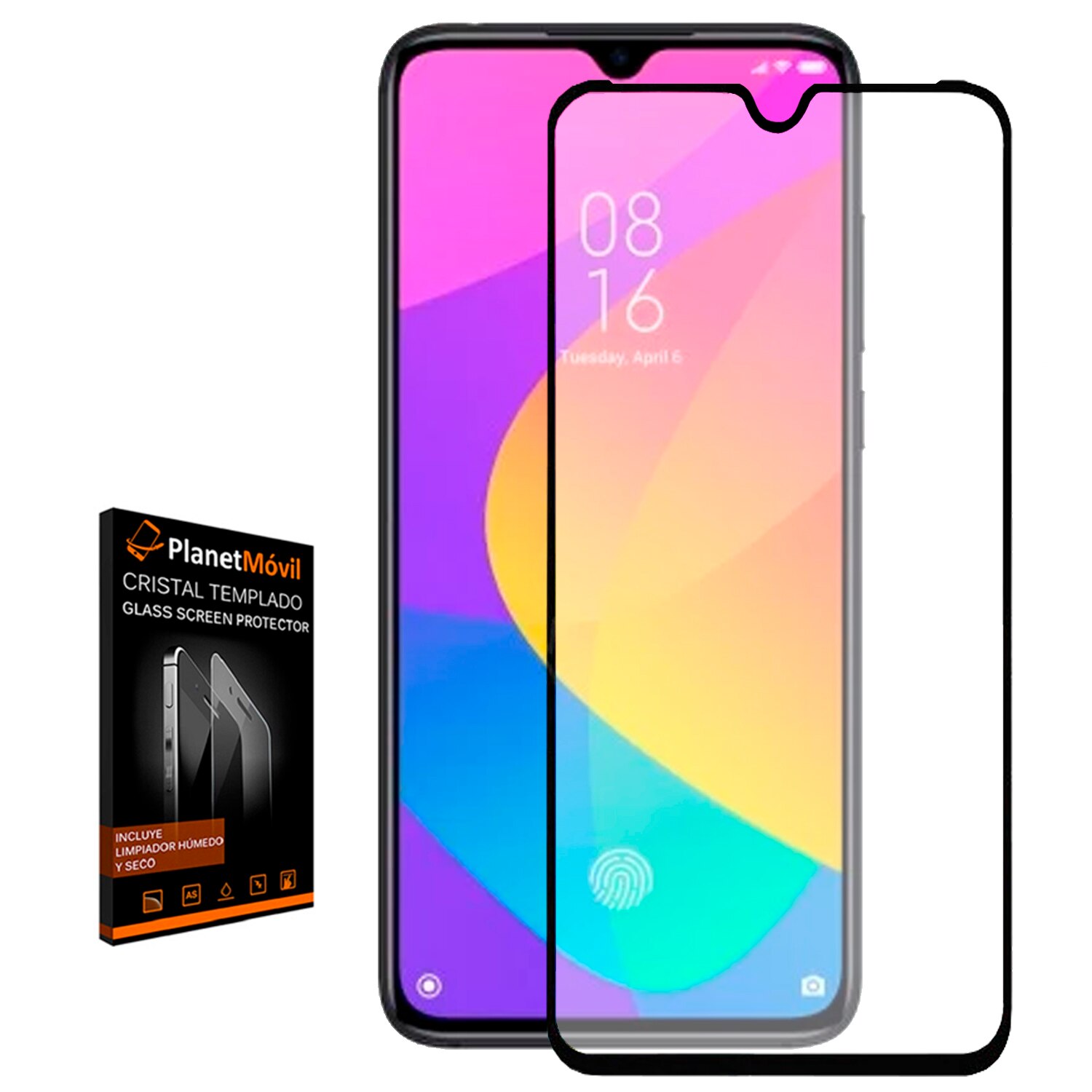 Compatibel met Xiao mi mi 9 lite 6,3 "inch transparante stand case + screen protector mi rror vol glas 3D volledige lijm