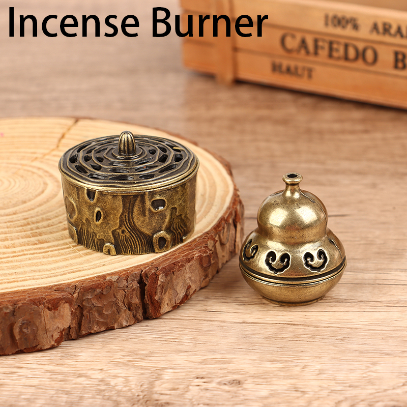 Quemador de incienso de flor de loto, soporte de Buda budista, Mini incensario de sándalo de latón, artesanía de Metal, decoración del hogar