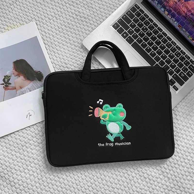 Cute Laptop Handbag For Ipad Pro11 Macbook Air 13.6 15.3 Pro13.3 14 16 Xiaomi Lenovo 15.6 Inch Shockproof Notebook Pouch: 14Inches 350mm / Brown