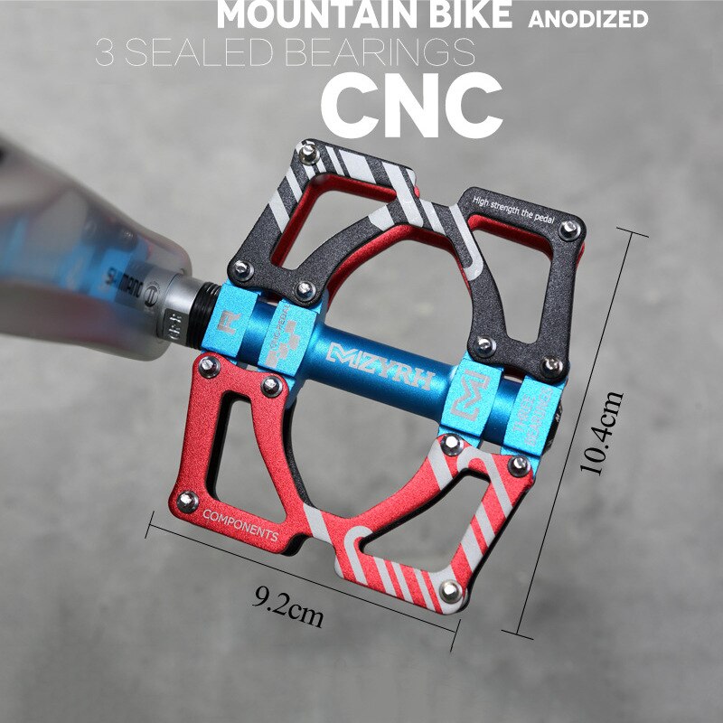 MZYRH Mountain Bike Pedals Ultralight Colorful CNC Cycling Sealed 3 Bearing Flat Pedals BMX MTB Cycling Sports Accessories