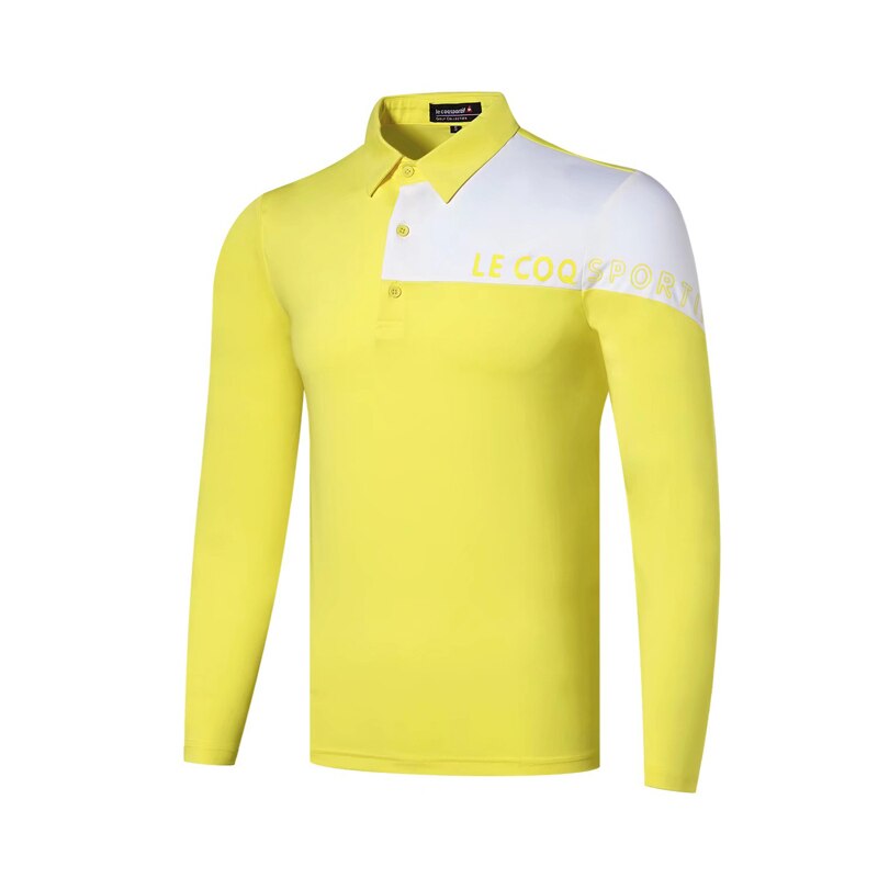 Swirling golf wear åndbar langærmet golf t-shirt 4 farver s-xxl i udvalg golftøj: Gul / Xxxl