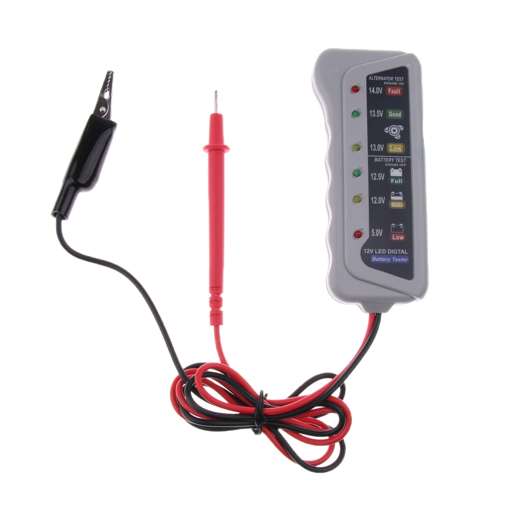 Bil lastbil 12v 6- led digital batteri tester voltmeter generator analysator