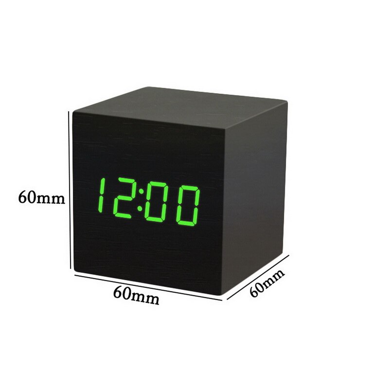 Voice Control LCD Screen Thermometer Clocks indoor Humidity Monitor Electronic Digital Display Temperature Alarm Clock Calendar: black green